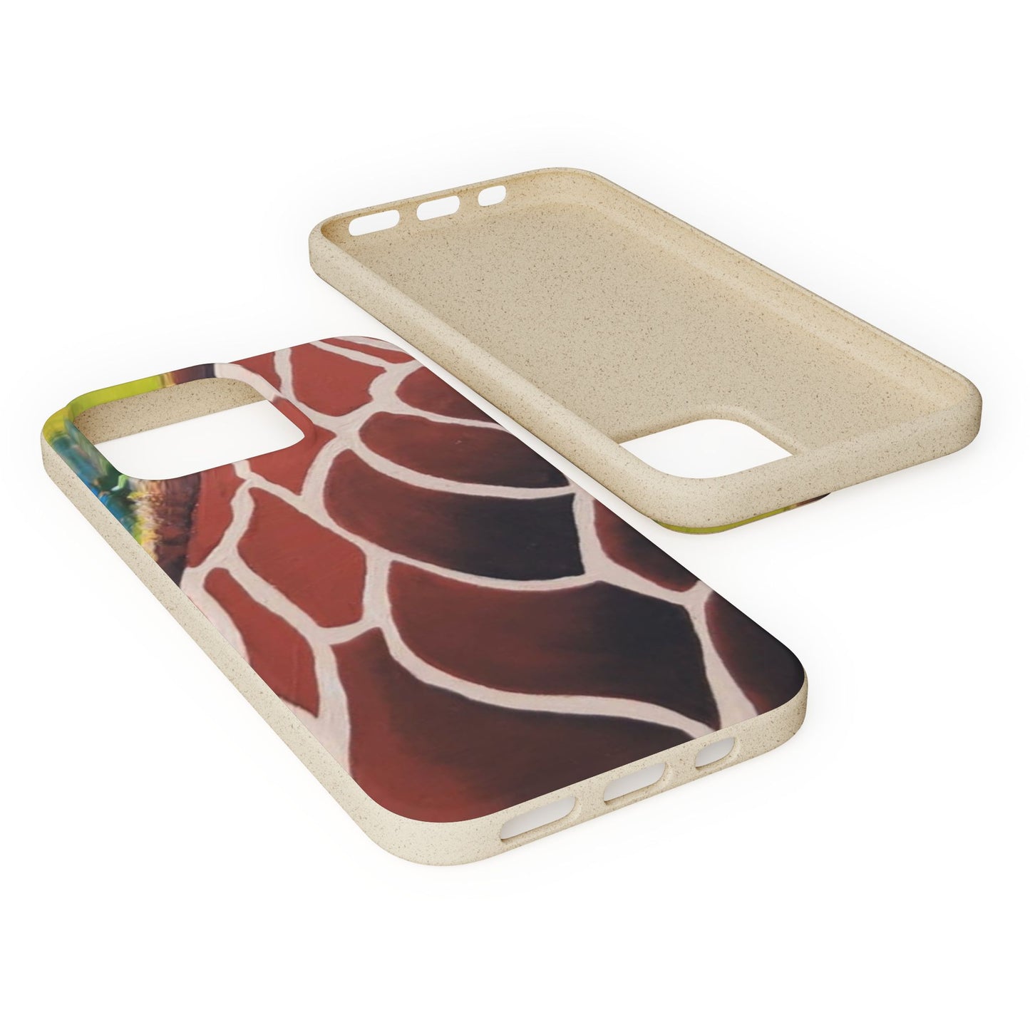 Eco-Friendly Phone Cases, Biodegradable Cases with Giraffe Print, Sustainable
