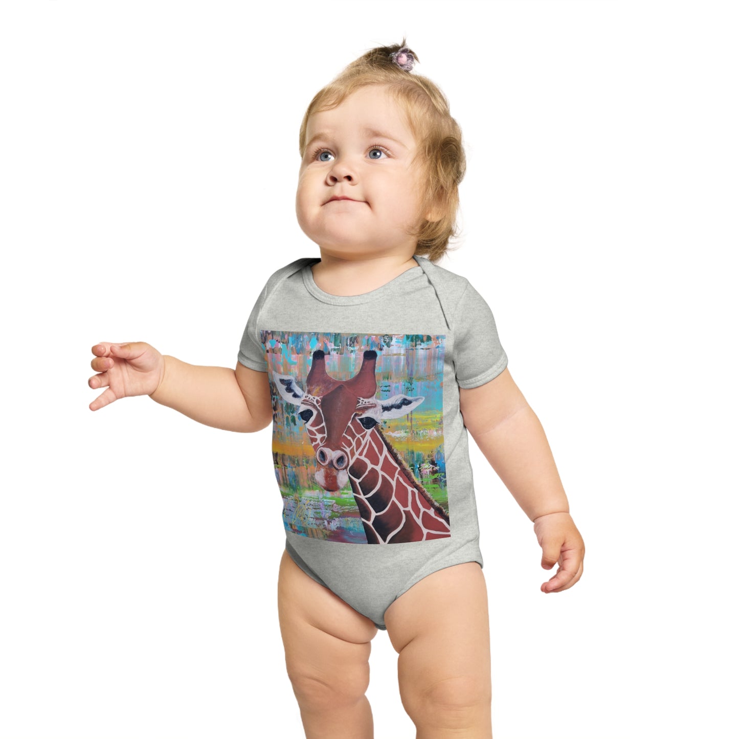 Organic Short Sleeve Baby Bodysuit *Giraffe*