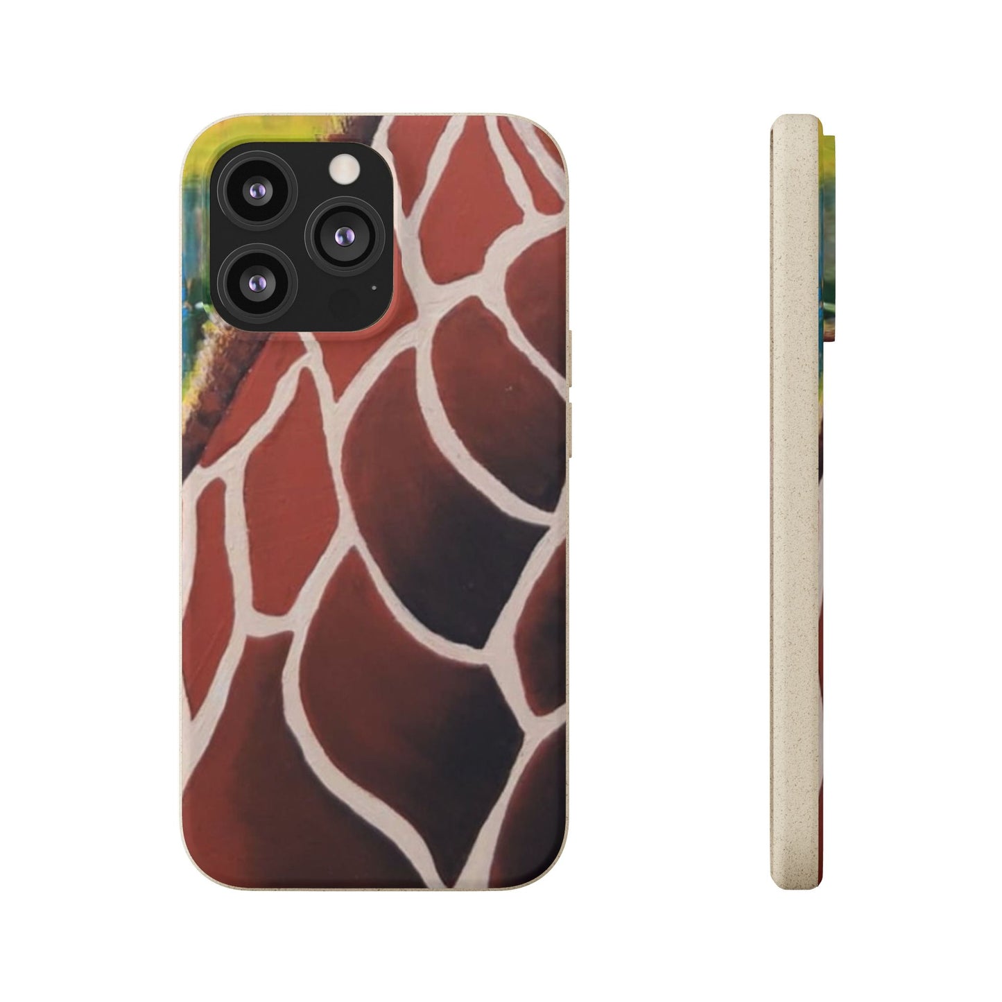 Eco-Friendly Phone Cases, Biodegradable Cases with Giraffe Print, Sustainable