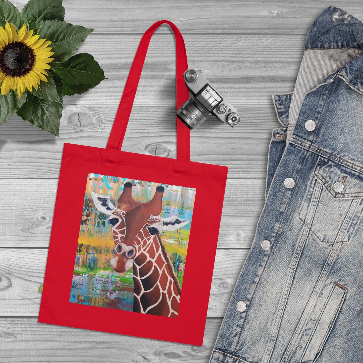Colorful Giraffe Eco-Friendly Shopping Bag, Sustainable