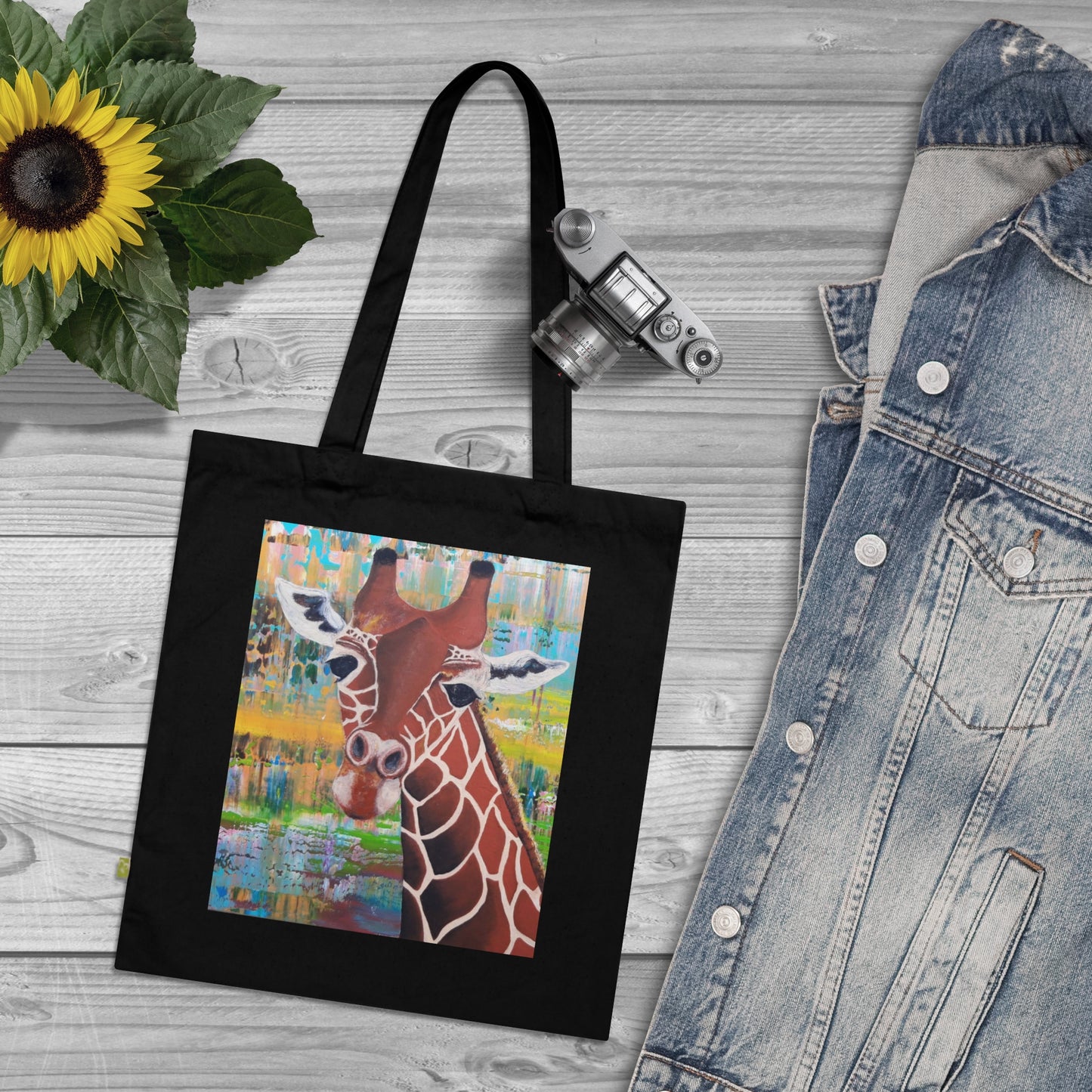 Colorful Giraffe Eco-Friendly Shopping Bag, Sustainable