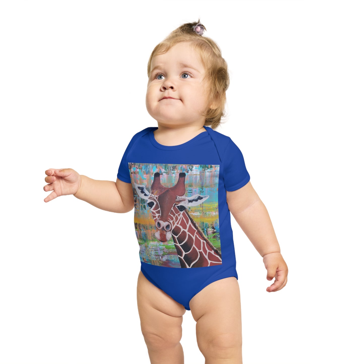 Organic Short Sleeve Baby Bodysuit *Giraffe*