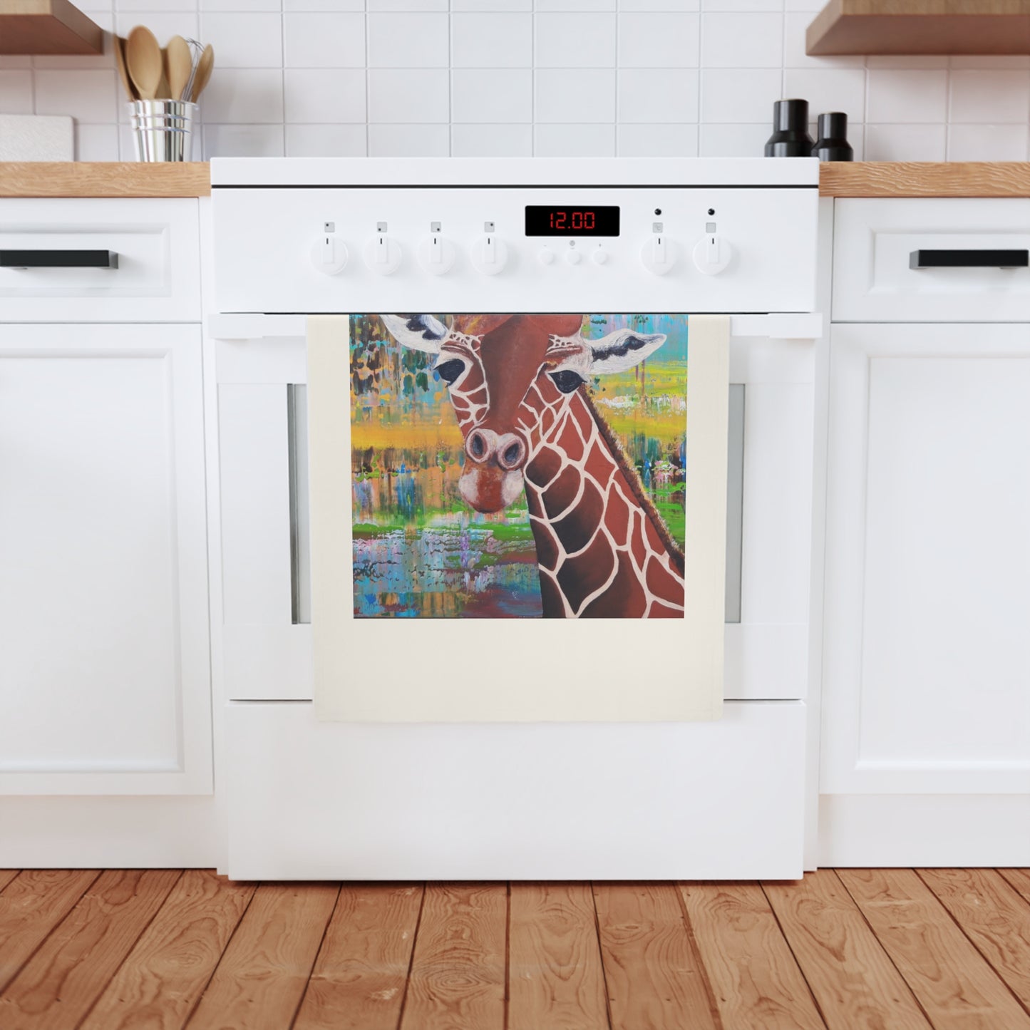 Giraffe Art Eco-Friendly Cotton Tea Towel