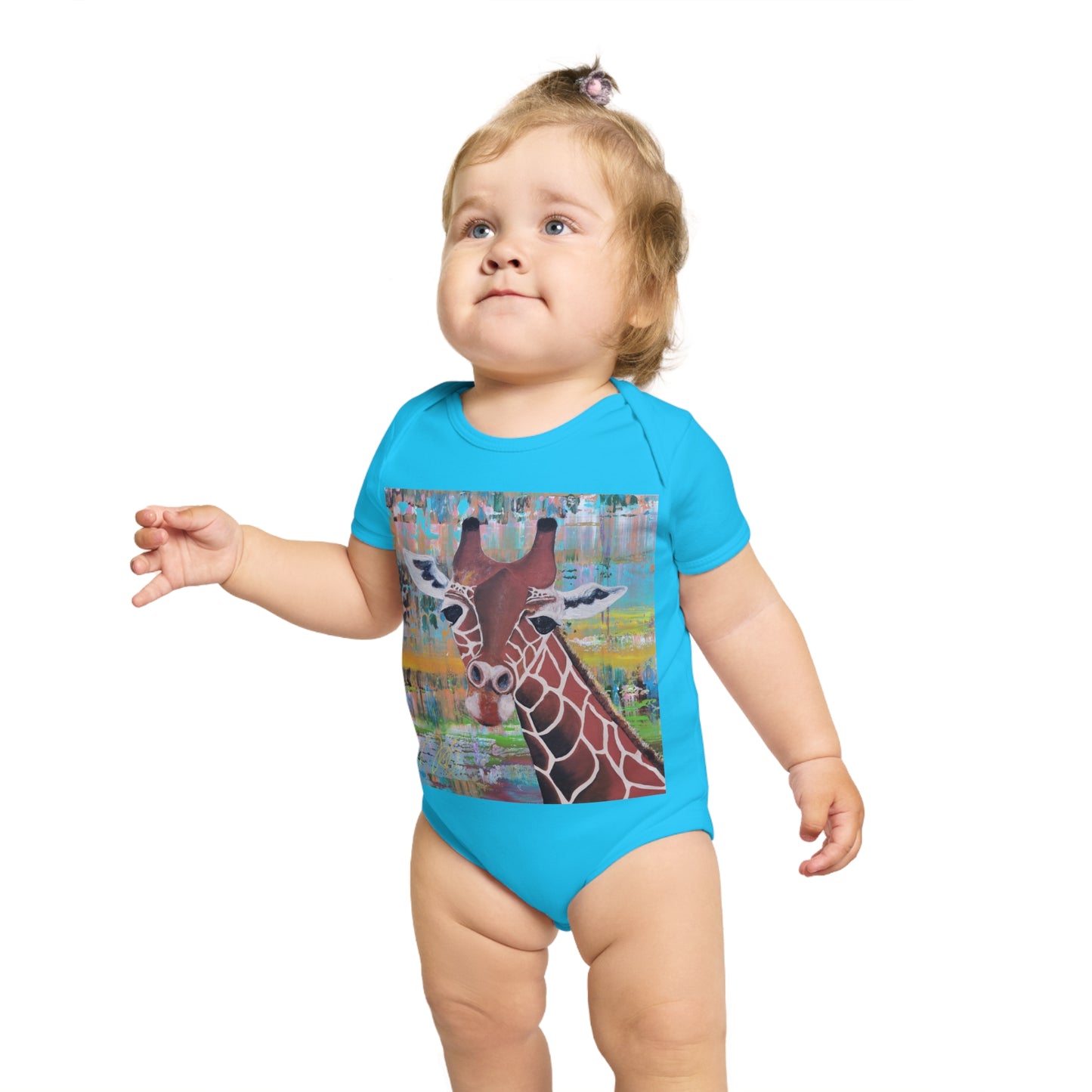 Organic Short Sleeve Baby Bodysuit *Giraffe*